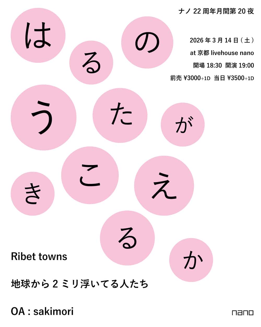 nano22周年月間第20夜『はるのうたがきこえるか』